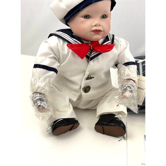 VTG Ashton Drake Matthew Porcelain Doll by Yolanda Bello 1980s Perfect Babies - Picture 5 of 16